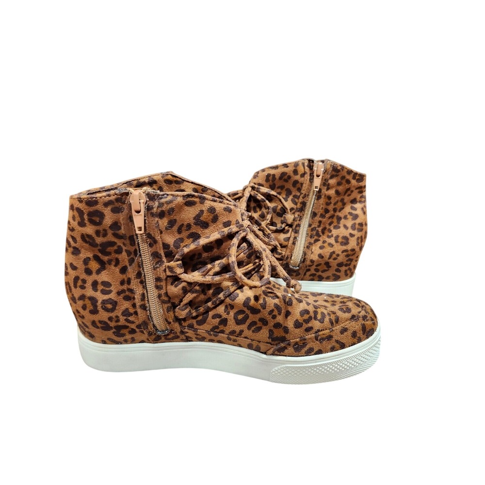 Very G Ursula Leopard Hidden Wedge Sneaker Booties Women Sz 8.5 VGSP0054-965 8.5